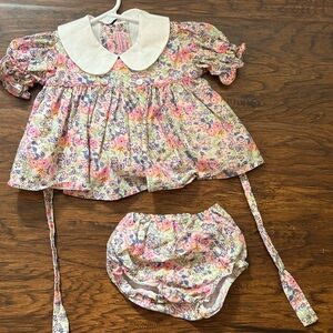 Charming Floral Kids Dress Set with Bloomers